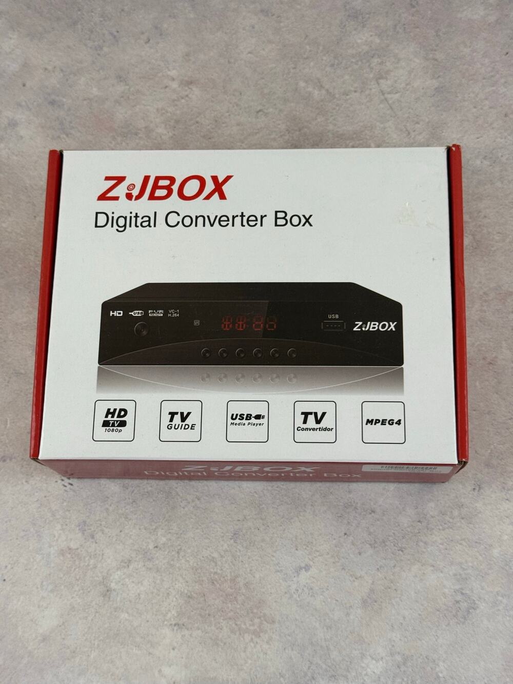ZJBOX Digital Converter Box, HD Live TV 1080P USB Media Player MPEG4